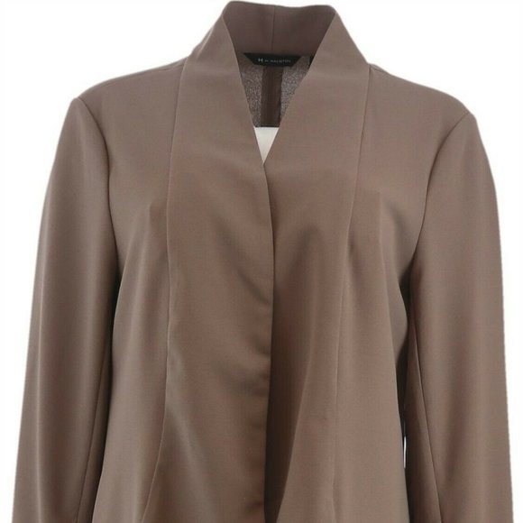 NWT H BY HALSTON CREPE 3/4 SLVE OPEN FRONT JACKET 14 - Picture 2 of 10